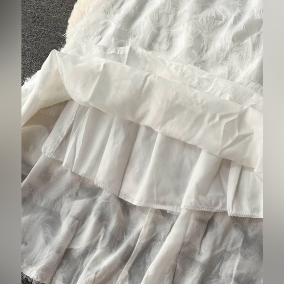 NWT ALL PRETTY GIRLS White Chaya Fringe Detail Maxi Dress Size Medium - Picture 13 of 13